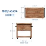 100 Quart Patio Cooler - Acacia - Image 2