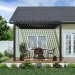 10x10 Evanston Wall Mounted Louvered Pergola - Image 3