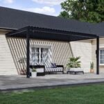 18x10 Evanston Wall Mounted Louvered Pergola
