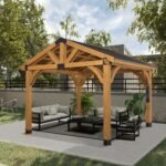 12x10 Arlington Gazebo with Electric - Lt Brown - Image 8