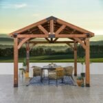 12x12 Arlington Gazebo with Electric - Lt Brown - Image 8