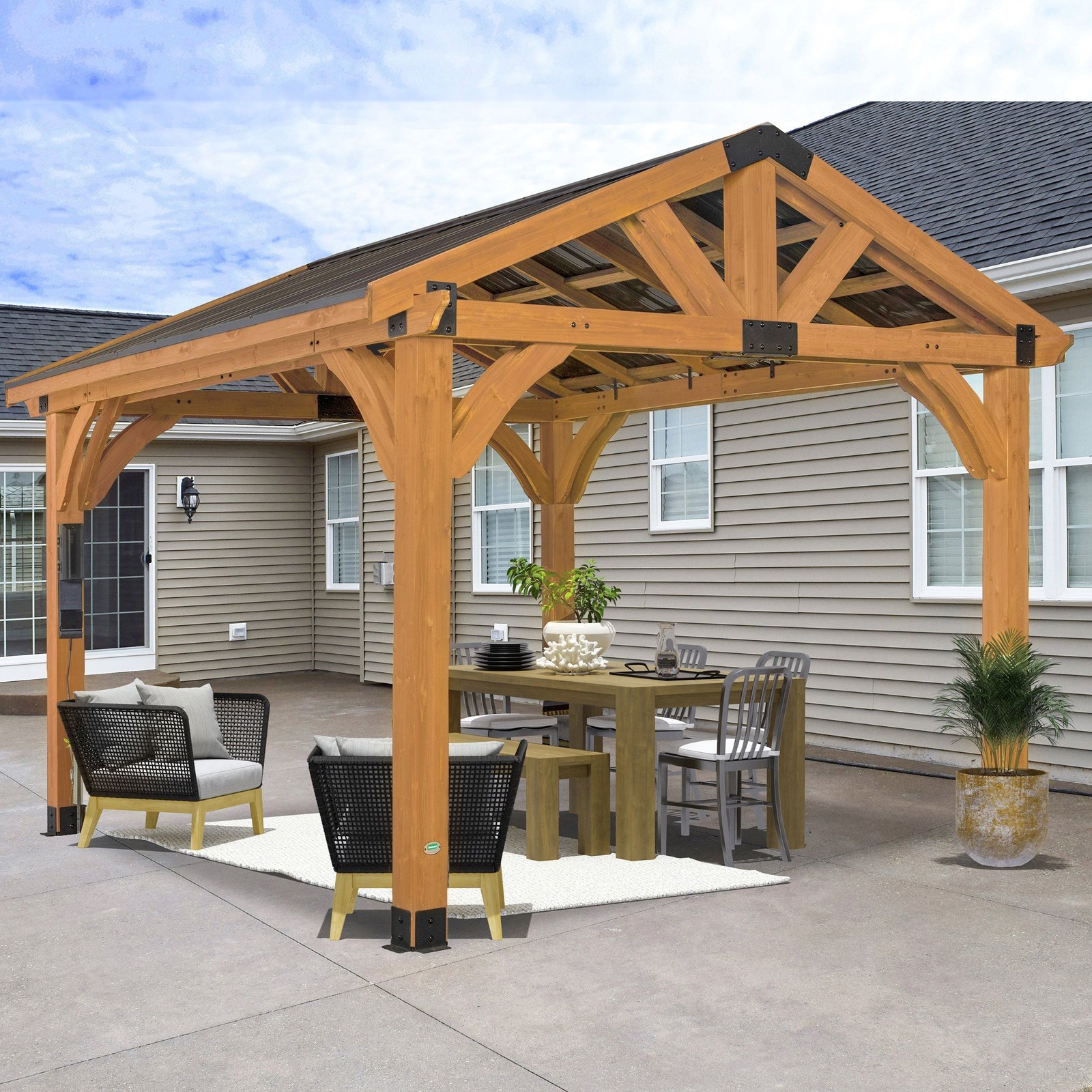 2206113B_HERO_1636c9f1-f30a-4014-ba9f-d3ae2a92b3b8 12x12 Arlington Gazebo with Electric - Lt Brown - Image 1