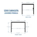 12x10 Sarasota Steel Louvered Pergola - Image 2