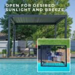 12x10 Sarasota Steel Louvered Pergola - Image 5