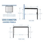 12x10 Evanston Wall Mounted Louvered Pergola - Image 3
