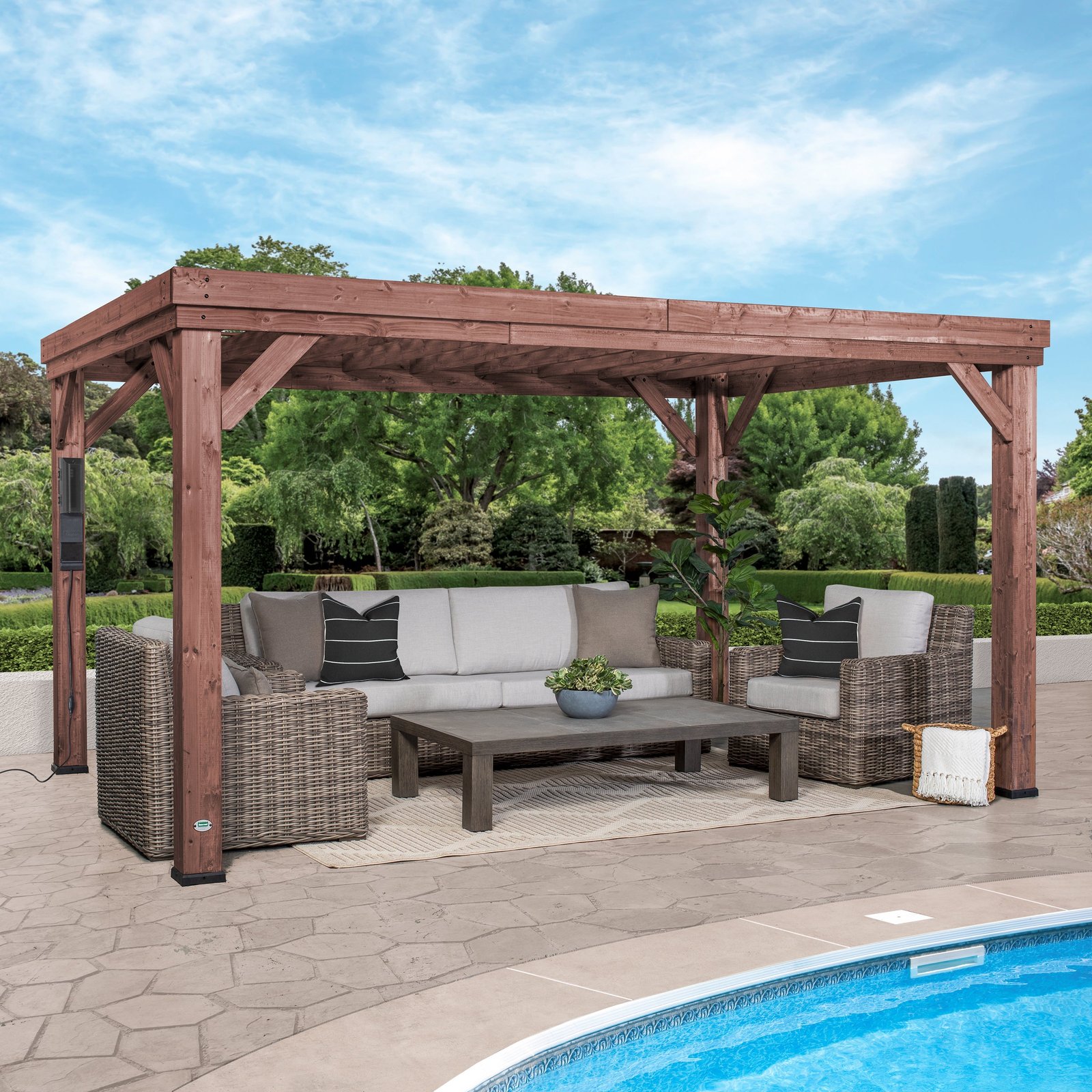 Brockton-Pergola-Main 14x10 Brockton Wood Pergola