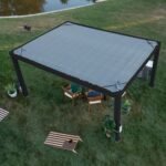 16x12 Trenton Modern Steel Pergola With Sail Shade Soft Canopy - Image 8