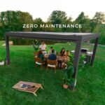 16x12 Trenton Modern Steel Pergola With Sail Shade Soft Canopy - Image 7