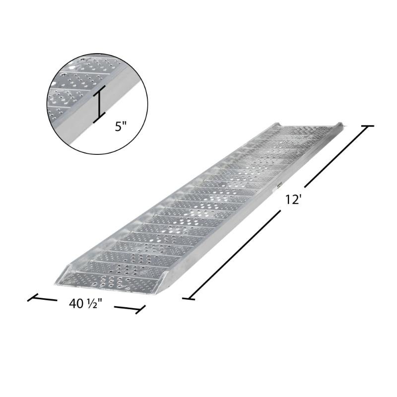 HD Ramps 12' x 40-1/2" Plate End Aluminum Walk Ramp 2,000 lbs Capacity - Image 5