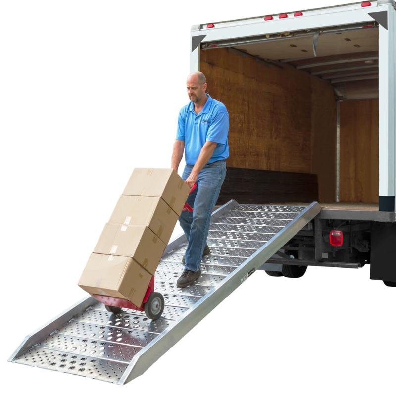 HD Ramps 14' x 40-1/2" Plate End Aluminum Punch Plate Walk Ramp 1,750 lbs Capacity - Image 3
