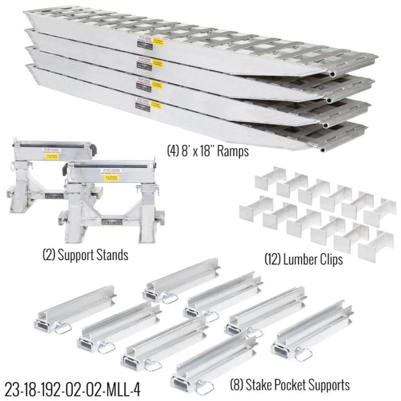 HD Ramps 16' L x 20" W 4 Bunk Load Leveler / 4 Ramp System for 20" H Step Deck Trailers - 23,500 lb. Capacity - Image 14