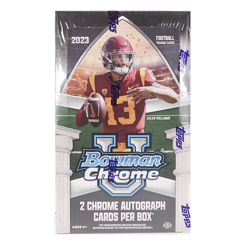 2023BowmanChromeUniversityFootball 2023 Bowman University Chrome Football Hobby Box - Image 1