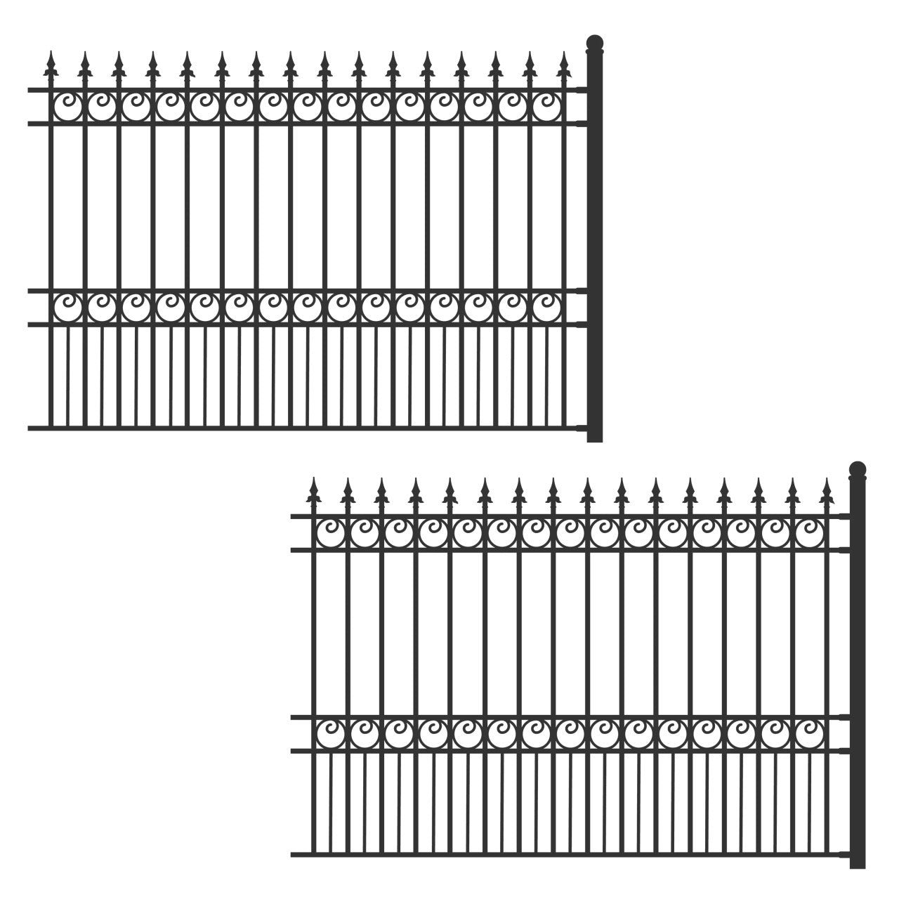 2FENCELON-AP_790faaa9-c61c-4002-80c1-deaa9385ff62 Aleko 2-Panel Fence Kit - LONDON Style - 8x5 ft. Each - Image 1