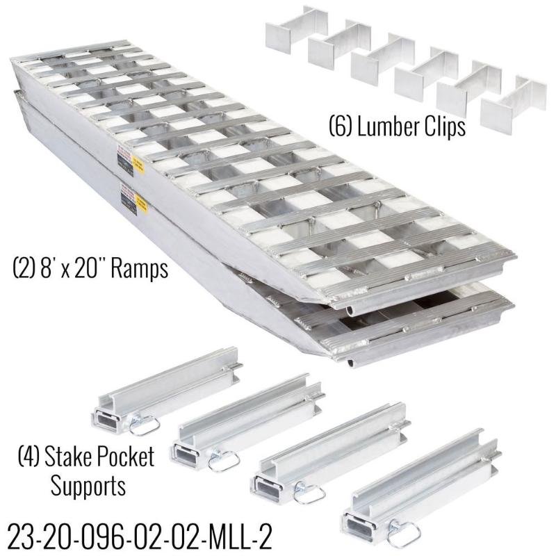 HD Ramps 2 Bunk Load Leveler / 2 Ramp System 8'x20" for 20" H Step Deck Trailers - Image 2