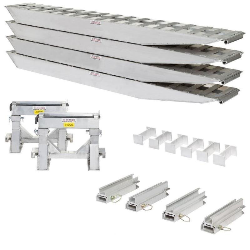 HD Ramps 2 Bunk Load Leveler / 4 Ramp System 16'x16" for 16" H Step Deck Trailers - Image 1