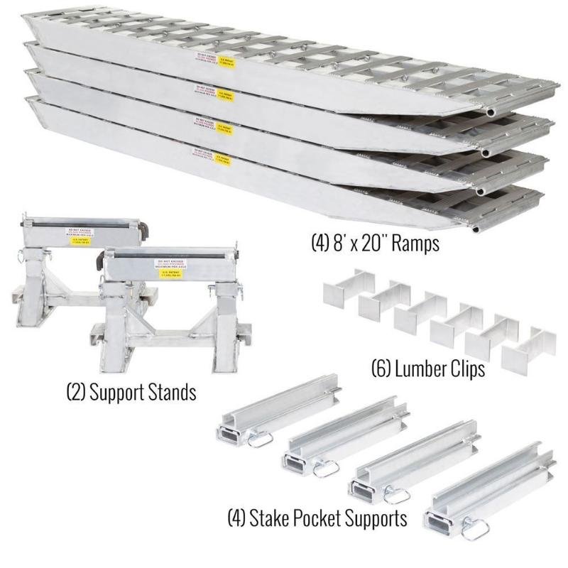 HD Ramps 2 Bunk Load Leveler / 4 Ramp System 16'x20" for 20" H Step Deck Trailers - Image 8