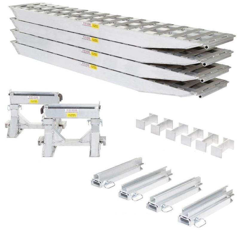 HD Ramps 2 Bunk Load Leveler / 4 Ramp System 16'x20" for 20" H Step Deck Trailers - Image 1