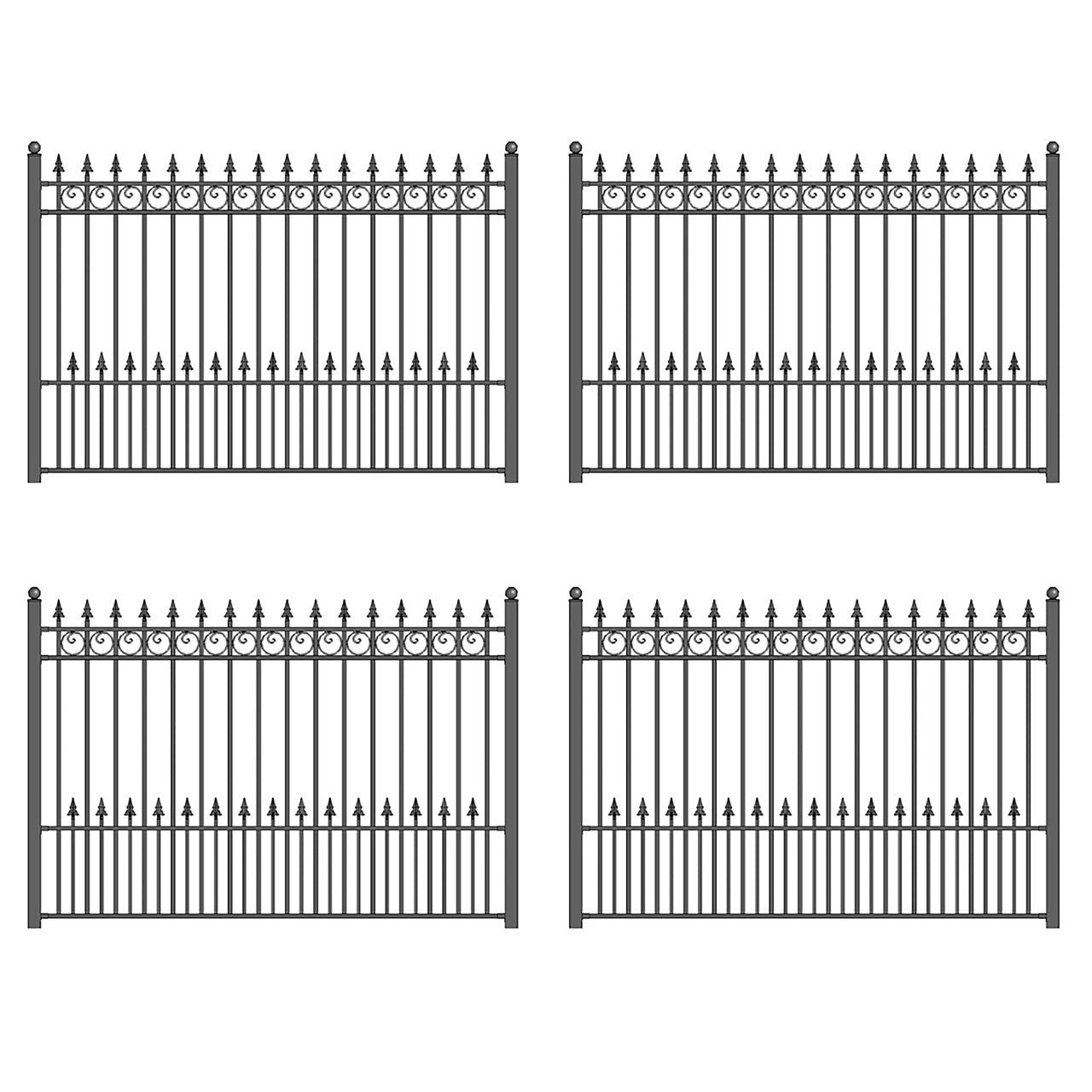 4FENCEPRA-AP_f1ccb7d1-5609-4a85-84ba-4fc33a1170fa Aleko 4-Panel Steel Fence Kit - PRAGUE Style - 8x5 ft. Each - Image 1