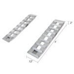 HD Ramps 4' x 12" Hook & Plate Hybrid End Aluminum Car Trailer Ramps 3,000 lbs Capacity - Image 3