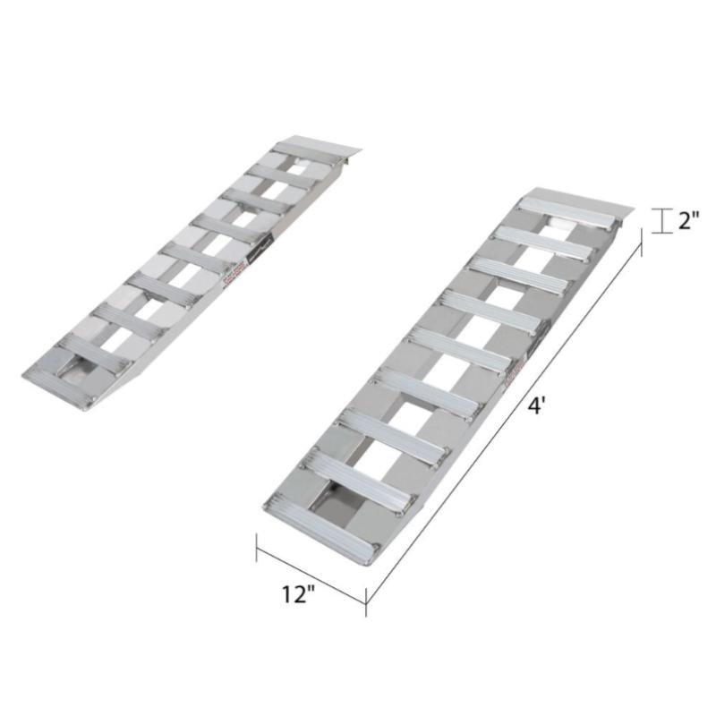 HD Ramps 4' x 12" Hook & Plate Hybrid End Aluminum Car Trailer Ramps 3,000 lbs Capacity - Image 3