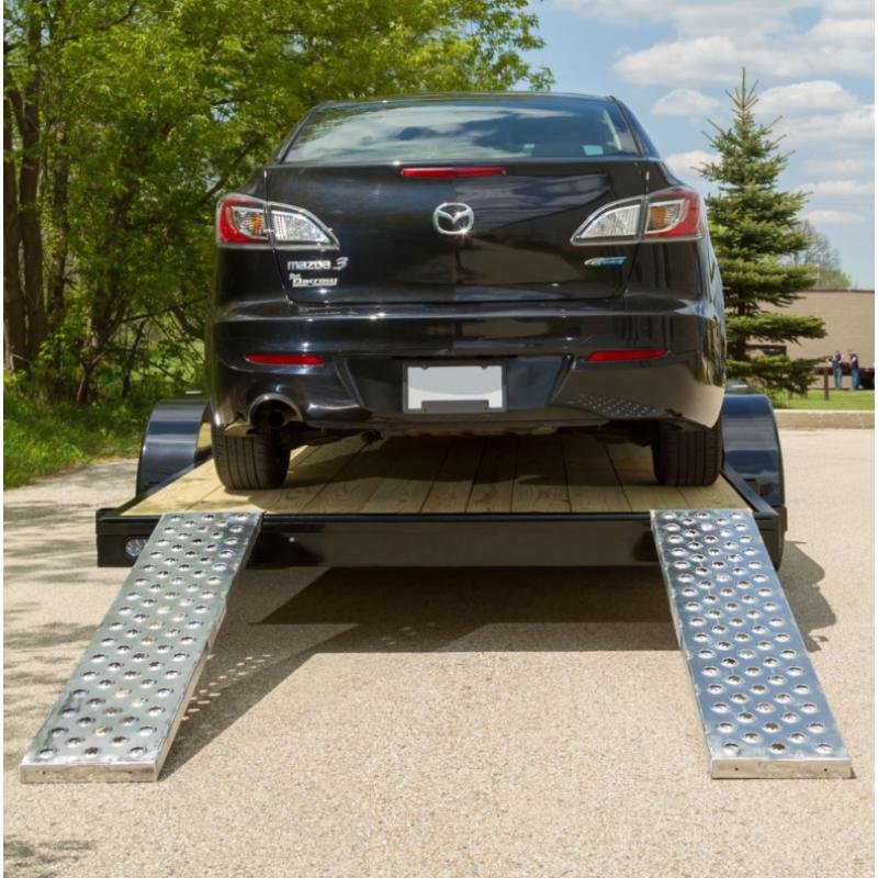HD Ramps 5' x 12" EZ Traction Hook & Plate Hybrid Aluminum Car Trailer Ramps 3000 lbs Capacity - Image 2