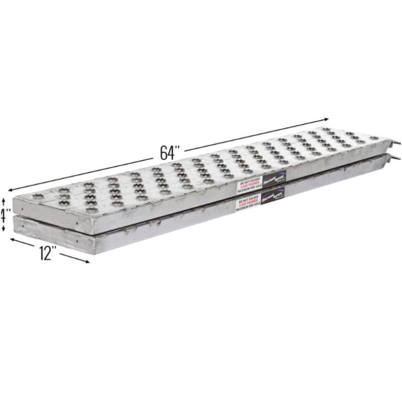 HD Ramps 5' x 12" EZ Traction Hook & Plate Hybrid Aluminum Car Trailer Ramps 3000 lbs Capacity - Image 6