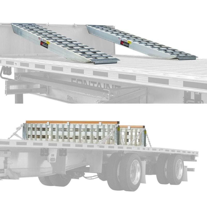 HD Ramps 8’ L x 16" W 2 Bunk Load Leveler / 2 Ramp System for 16" H Step Deck Trailers - 20,000 lb. Capacity - Image 4