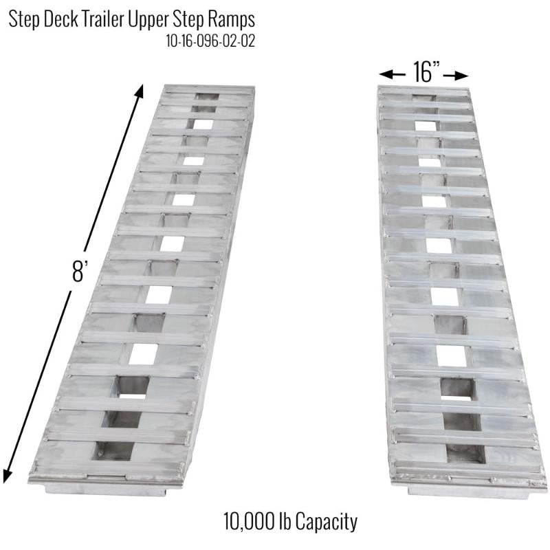 HD Ramps 8' x 16" Aluminum Ramps with Pin-On Ends 10,000 lb. Capacity - Image 2