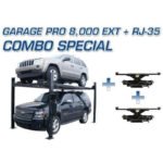 Atlas Garage PRO8000EXT 8k Extended 4-Post Lift + 2x RJ35 Sliding Rolling Jacks Combo - Image 2