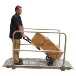 Vestil Aluminum Grip-Strut Walk Ramps with Hand Rails AWR-G-28-7A-HR - Image 2