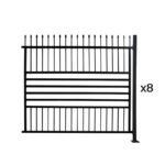 Aleko Berlin - Commercial Grade 8-Panel Steel Fence Kit - 8x6 ft. Each