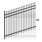 Aleko Tokyo - Commercial Grade 8-Panel Steel Fence Kit for Sloped Ground - 8x6 ft. Each
