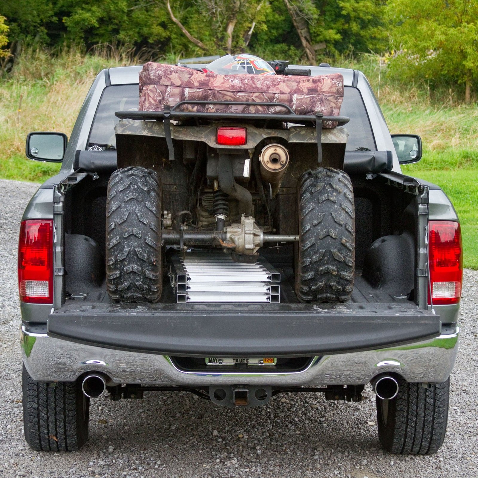 Black Widow Aluminum Extra-Wide Folding ATV Ramp - 6'5" Long - 1,500 lb. Capacity - Image 7