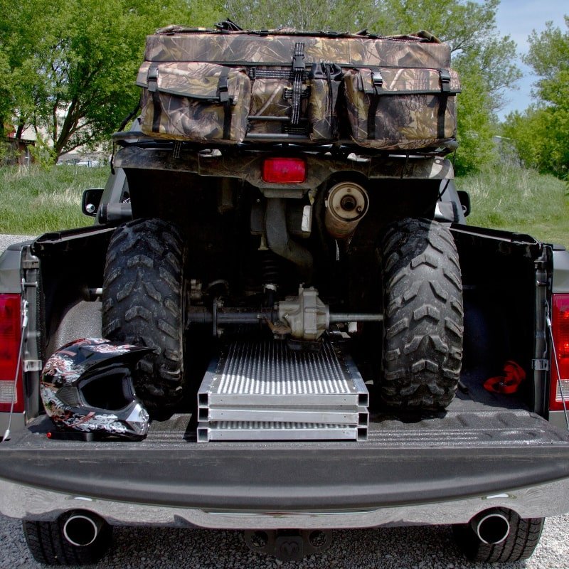 Black Widow Aluminum Extra-Wide Punch Plate Folding ATV Ramp 7' 10" L x 54" W with 1,500 lbs Capacity - Image 8