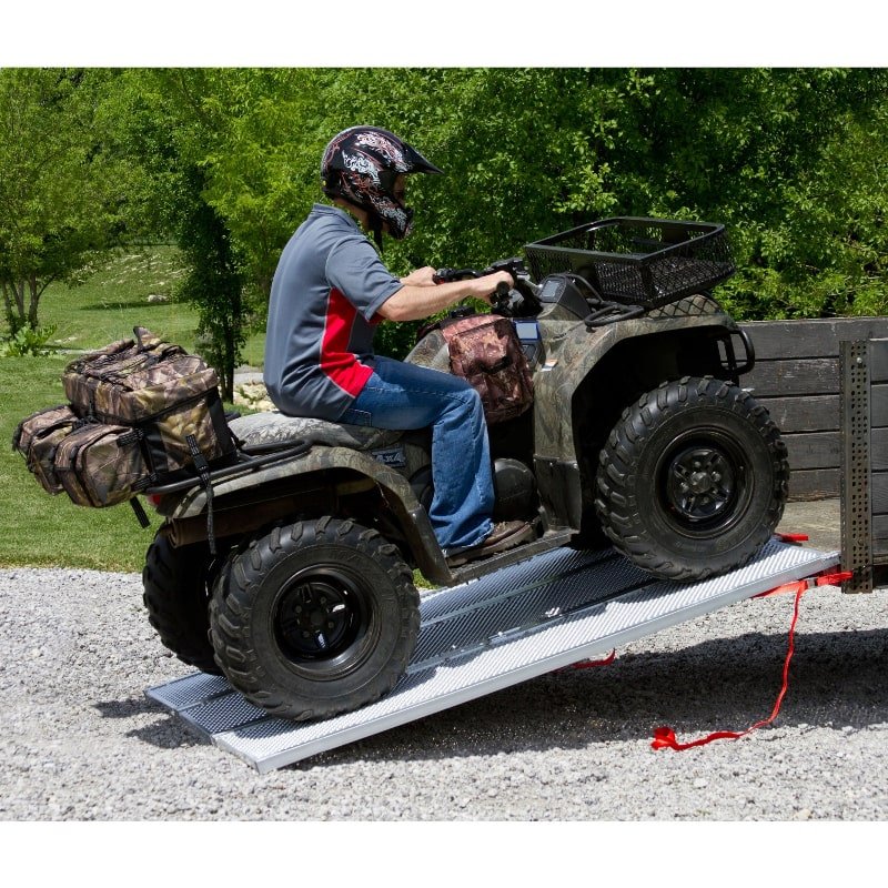 Black Widow Aluminum Extra-Wide Punch Plate Folding ATV Ramp 7' 10" L x 54" W with 1,500 lbs Capacity - Image 2