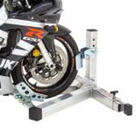 Black Widow Adjustable Width Motorcycle Wheel Chock – Aluminum, No-Drill Installation, Fits 43" to 108" Widths