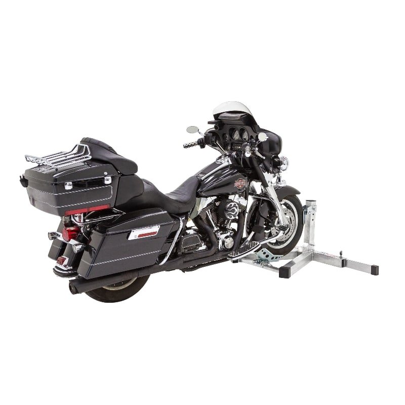 Black Widow Adjustable Width Motorcycle Wheel Chock – Aluminum, No-Drill Installation, Fits 43" to 108" Widths - Image 9