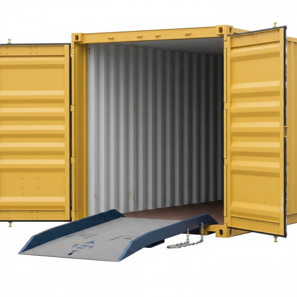 Bluff_Container_Ramp_in_use Bluff Shipping Container Ramp - 20,000lbs Capacity - Image 1
