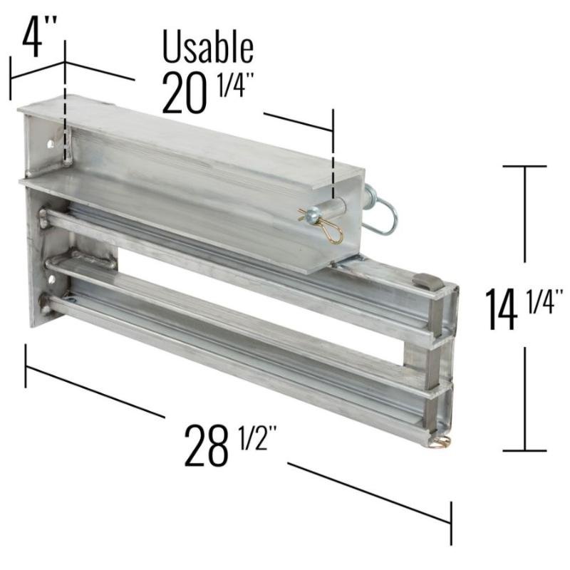 HD Ramps Bolt-On Step Deck Loading Ramp & Dunnage Storage Bracket 2'4-1/2"x4"x14-1/4" - Image 2