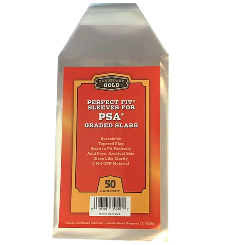 CARDBOARDGOLDPERFECTFITSLEEVESFORPSASLABS_50CT Cardboard Gold Perfect Fit Sleeves for PSA Slabs (50ct) - Image 1