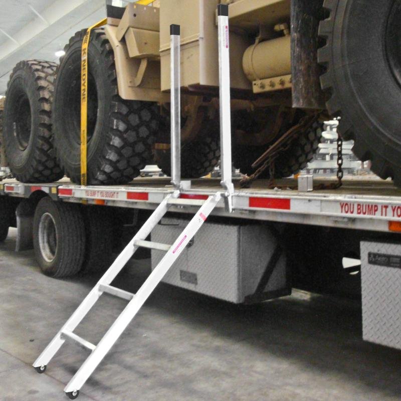 HD Ramps EZ Deck Step Semi-Trailer Step Ladder 48" Lightweight Aluminum Adjustable - Image 2