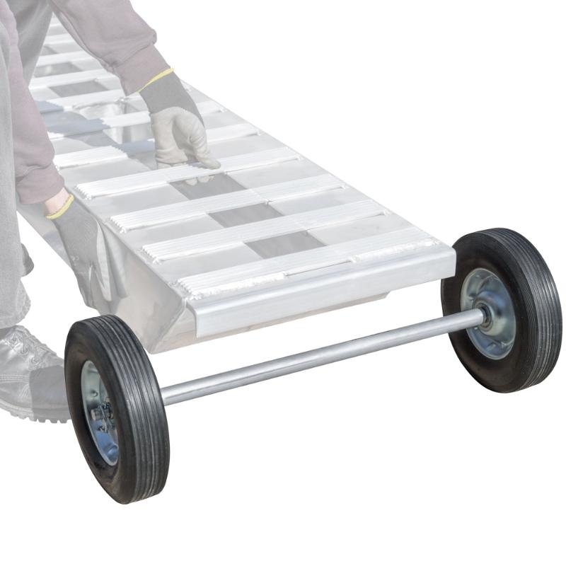 Heavy-Duty_Loading_Ramp_Dolly_for_Ramps_up_to_20_Wide_RAMP-DOLLY-22_being_placed_on_a_ramp HD Ramps Heavy-Duty Loading Ramp Dolly for Ramps up to 20" Wide 220 lbs Capacity - Image 1