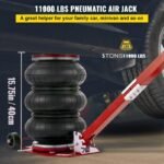 KATOOL 5-Ton Pneumatic Air Bag Jack Red Car Lift with 5.9"-15.75" Lifting Range - Image 3