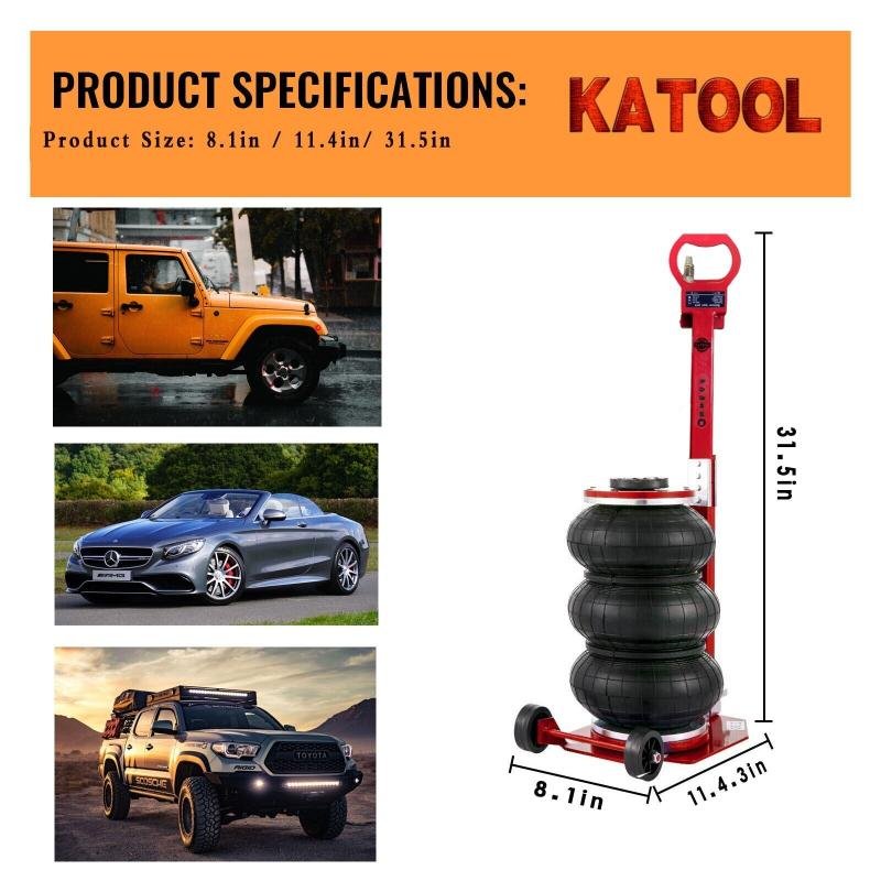 KATOOL 5-Ton Pneumatic Air Bag Jack Red Car Lift with 5.9"-15.75" Lifting Range - Image 7