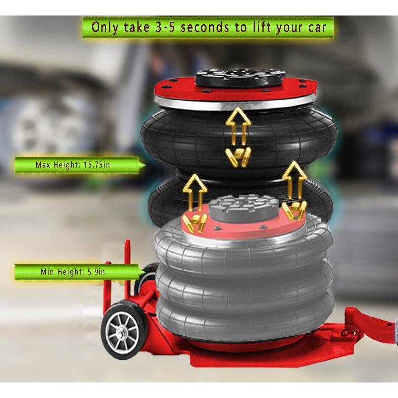 KATOOL 5-Ton Pneumatic Air Bag Jack Red Car Lift with 5.9"-15.75" Lifting Range - Image 6