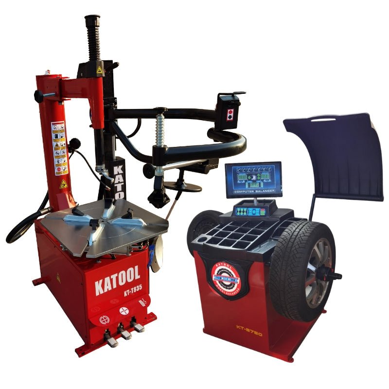 KATOOL KT-T835 & KT-B750 Tire Changer and Wheel Balancer Combo 41" Max Wheel Diameter, 30" Rim Capacity - Image 1