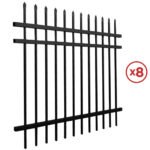 Aleko Brussels - Commercial Grade 8-Panel Steel Fence Kit - 8x6 ft. Each - Image 3