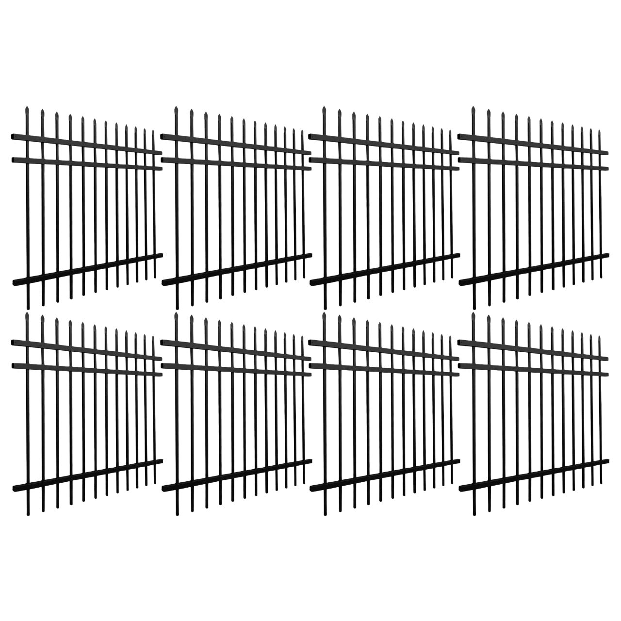 SET2X4Fence6x8ST-AP_ab277c84-26c0-42a2-8edd-74cc40b12a42 Aleko Brussels - Commercial Grade 8-Panel Steel Fence Kit - 8x6 ft. Each - Image 1