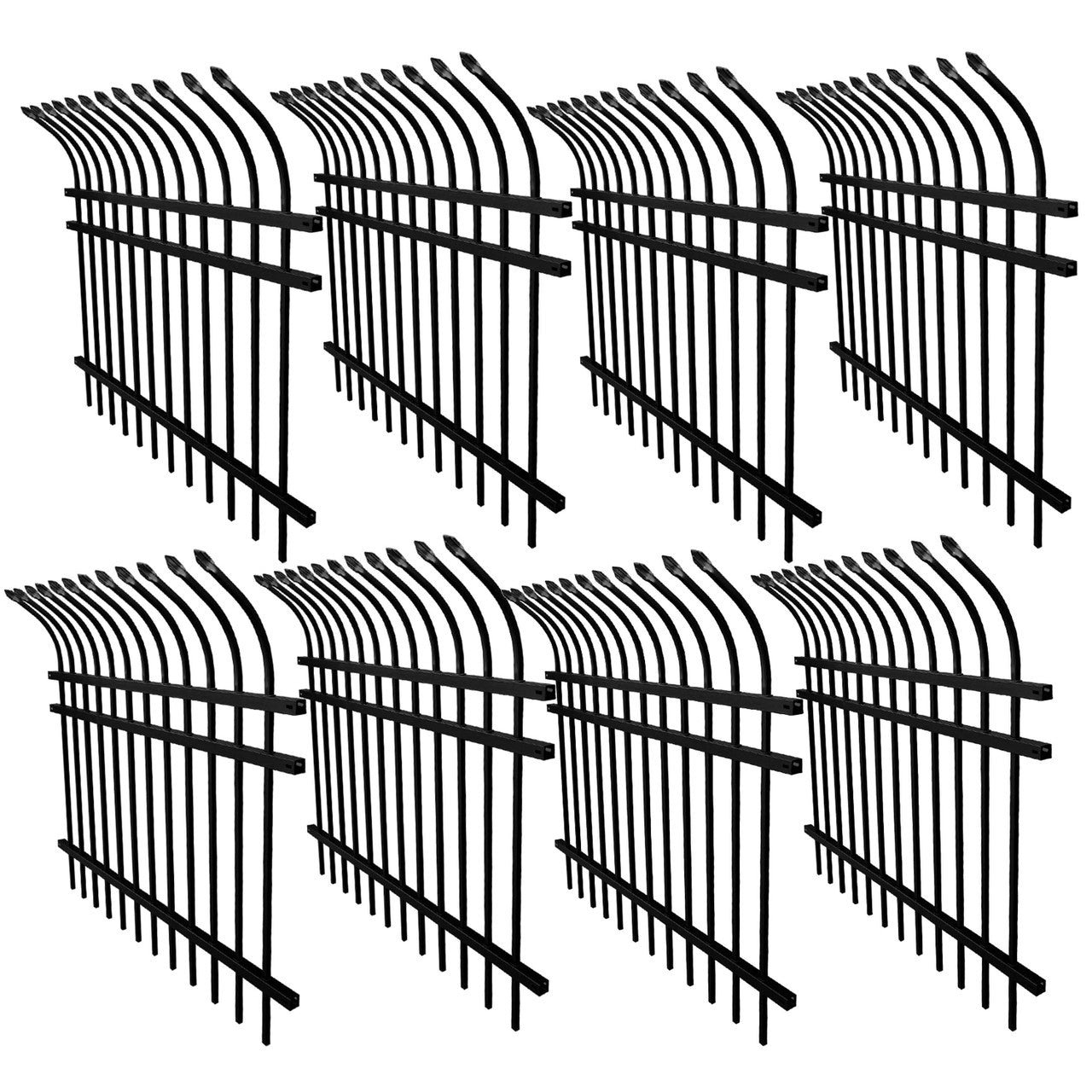 SET2X4fence6x8CT-AP__11_4ffff8eb-6275-4db8-97ff-b32bc58c088f Aleko Athens - Commercial Grade 8-Panel Steel Fence Kit - 8x6 ft. Each - Image 1