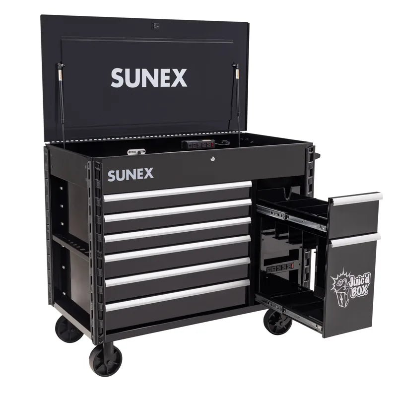 Sunex Tools 8065PC Juic'd Box power cart in black with lid open